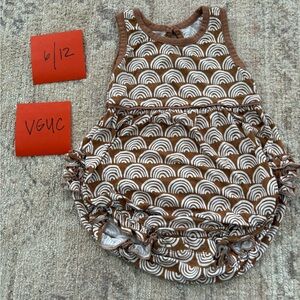 Little Sleepies Brown and White Rainbow Romper